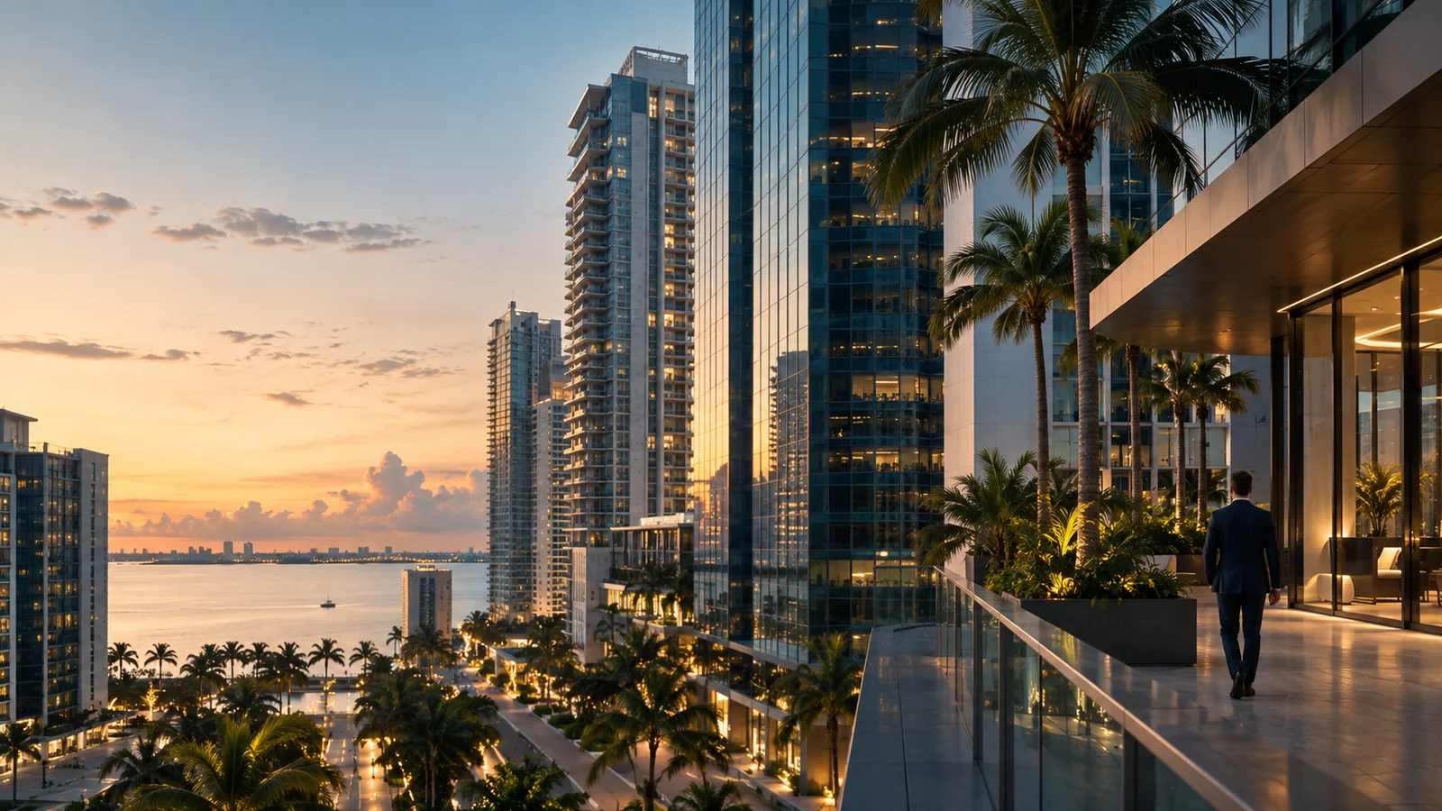 Original city-inspired scene for the Brickell web design and app development guide