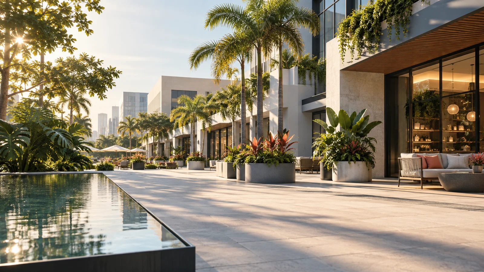 Original city-inspired scene for the Midtown Miami web design and app development guide