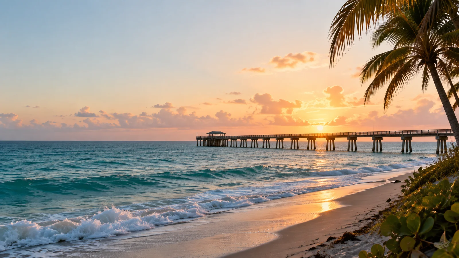Original city-inspired scene for the Pompano Beach web design and app development guide